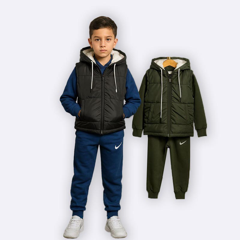 Kids Winter Sportswear Set with Puffer Vest