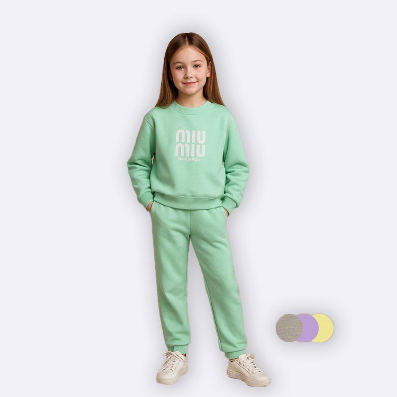 Girls Soft Cotton Tracksuit – Miu Miu Print