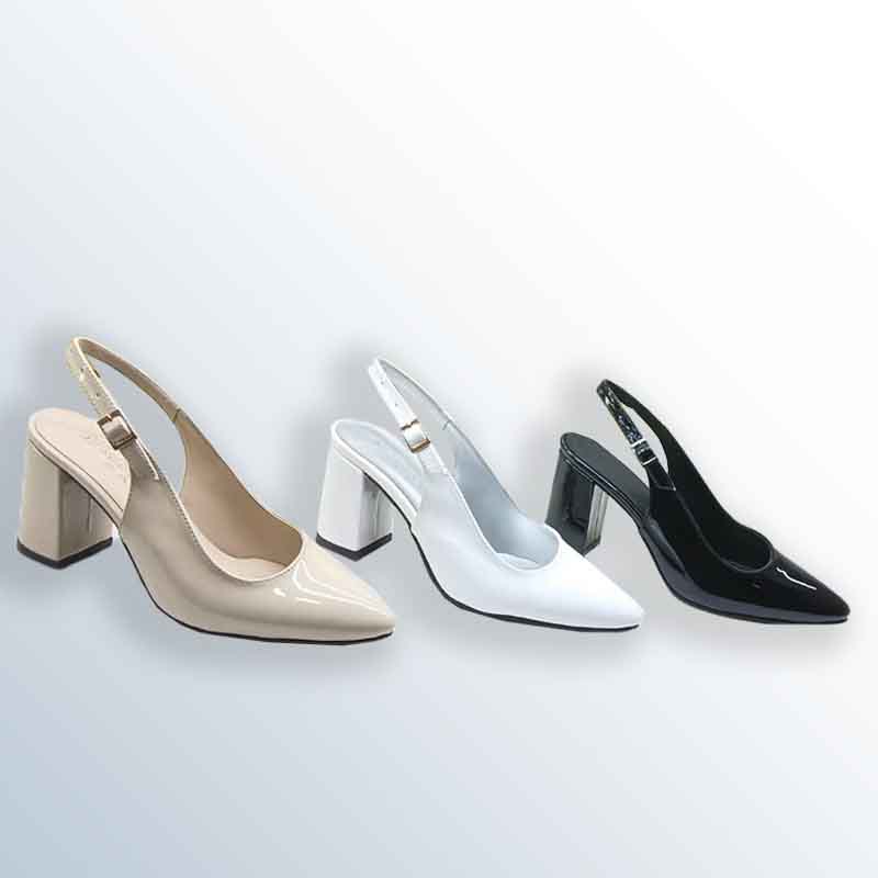 Elegant High-Heel Pump with Open Back and Pointed Toe