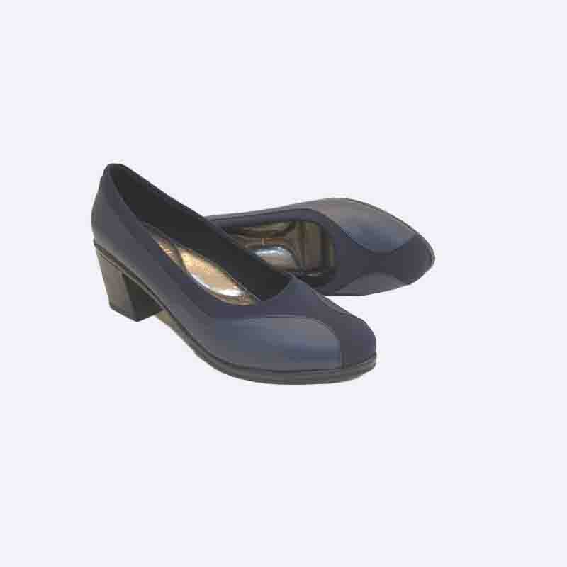Women's navy blue low-heel shoes
