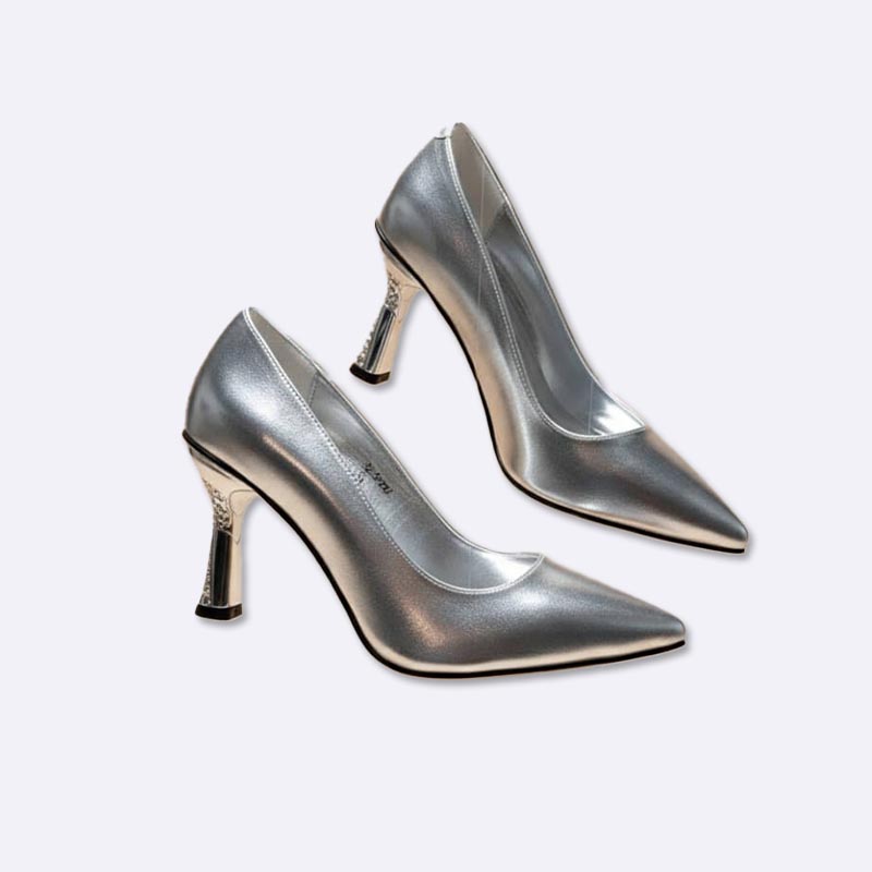 Elegant Metallic High-Heel Pumps