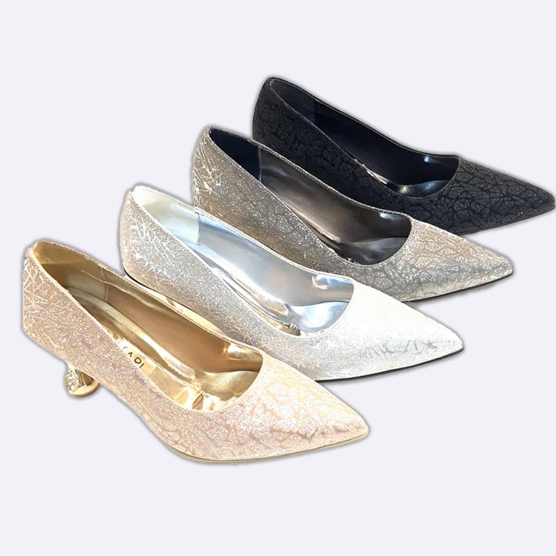 Elegant Textured Pointed-Toe Heels