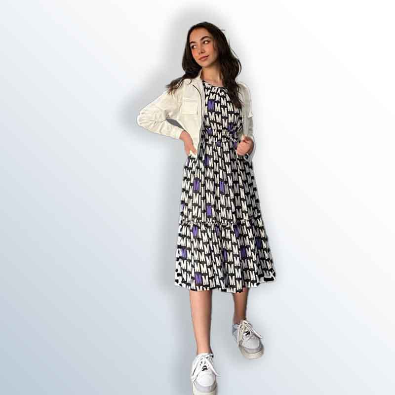 Girls' linen dress with jacket