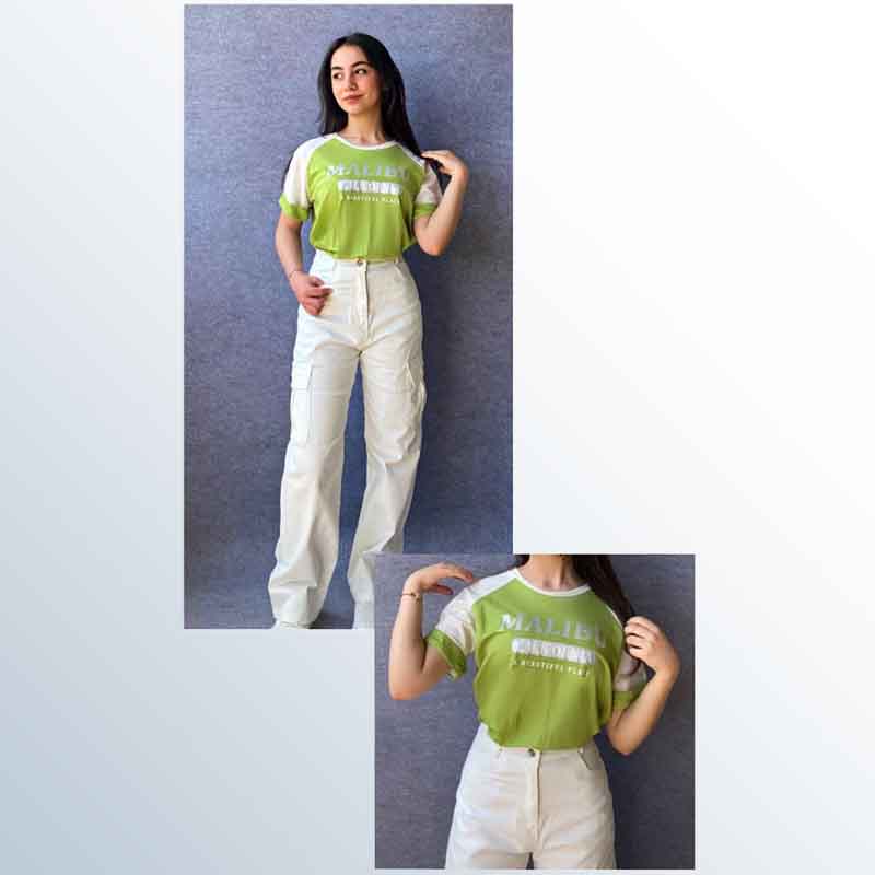 Girls' 2-piece set: cotton sweater and linen pants