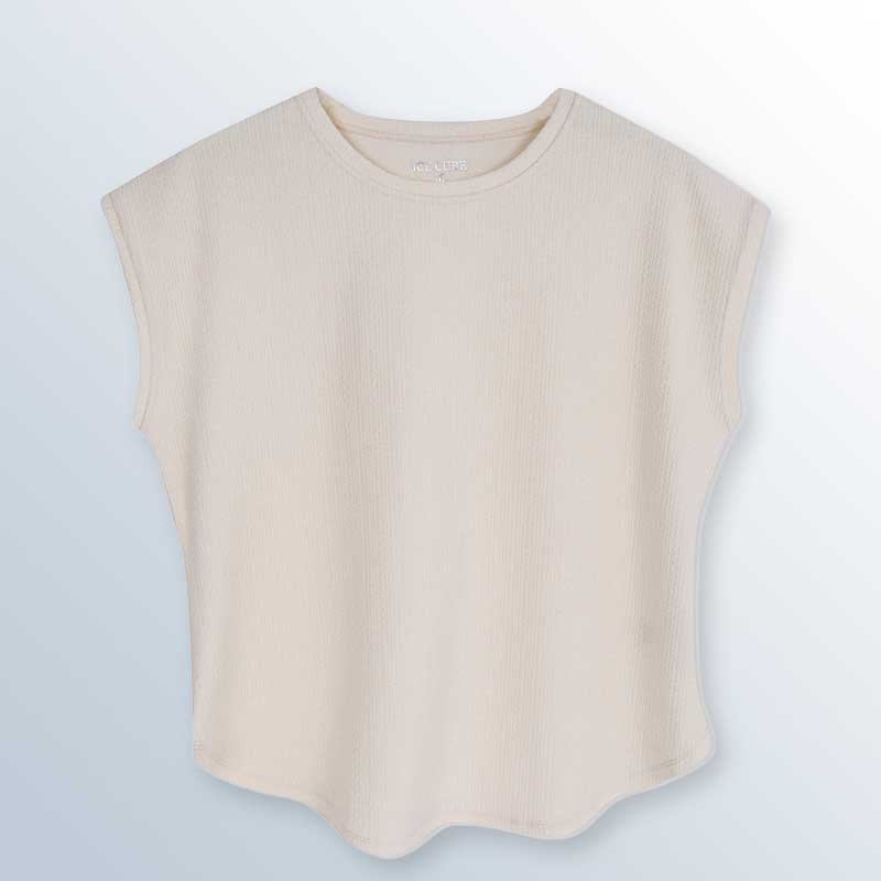 Soft Stretch Knit Top with Rounded Hem