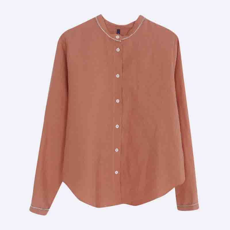Women Mao Collar Shirt