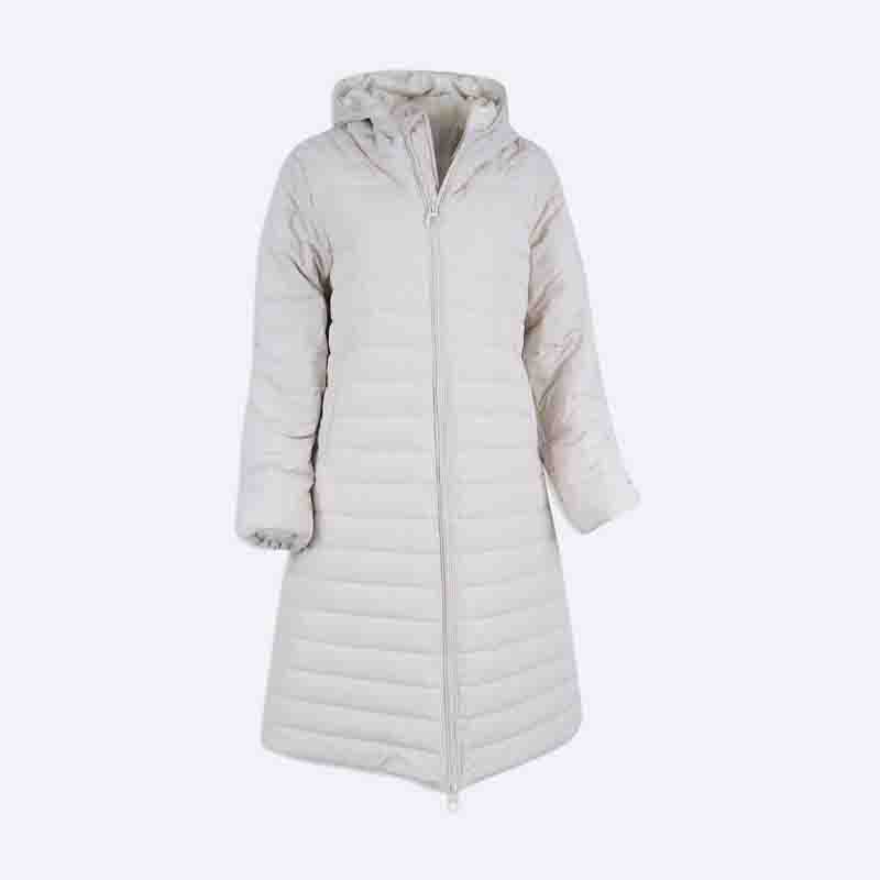 Long water-repellent puffer jacket