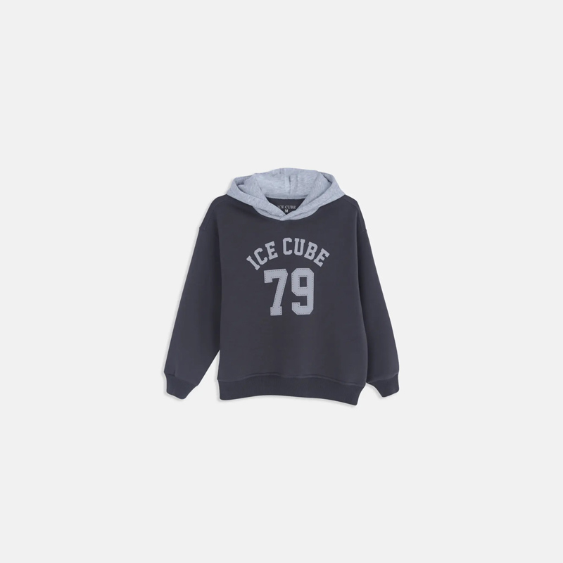 Boys' Contrast Hooded Graphic Sweatshirt