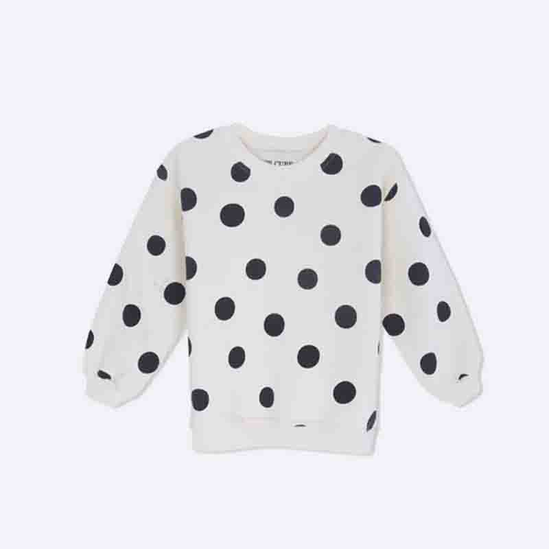 Girls' Classic Polka Dot Crewneck Sweater