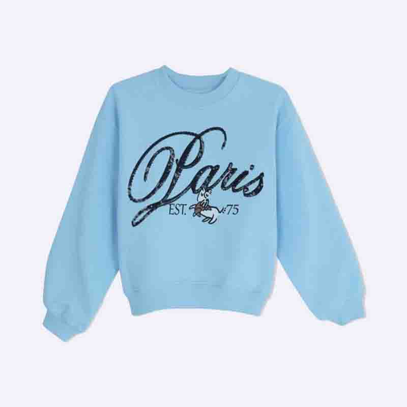 Brand Girl's Sweater with "Paris" Print