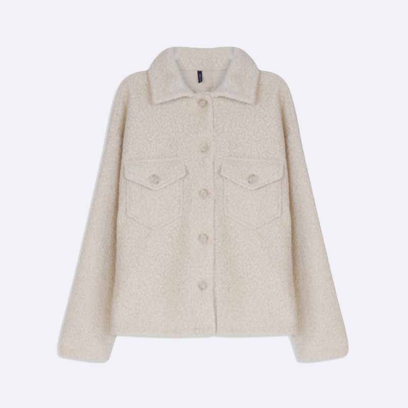 Bouclé Button-Up Jacket for Women