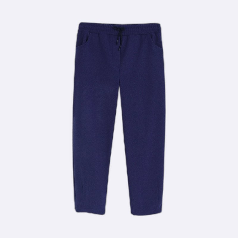 Women's soft wool drawstring trousers