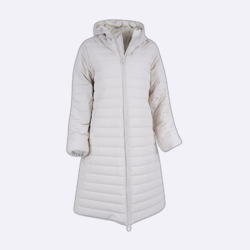 Long water-repellent puffer jacket