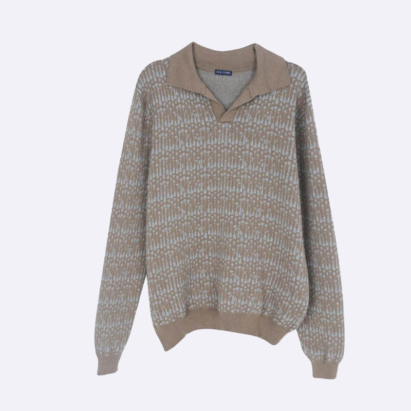 Men's Collared Patterned Sweater