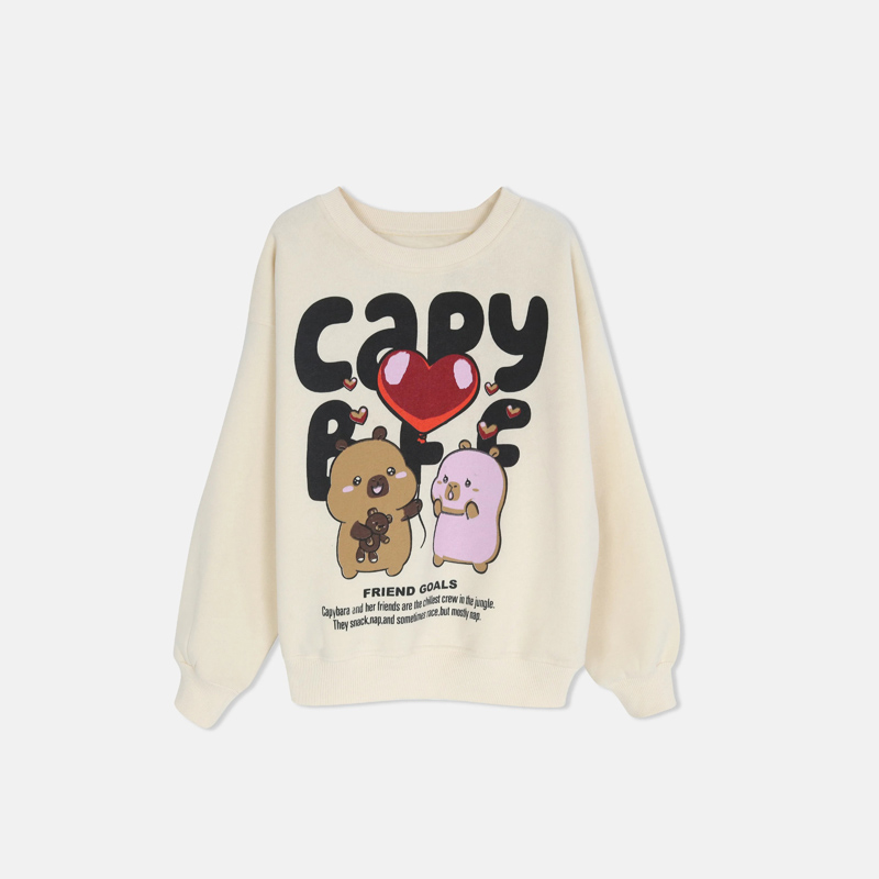 Girls’ Capybara Graphic Crewneck Sweatshirt