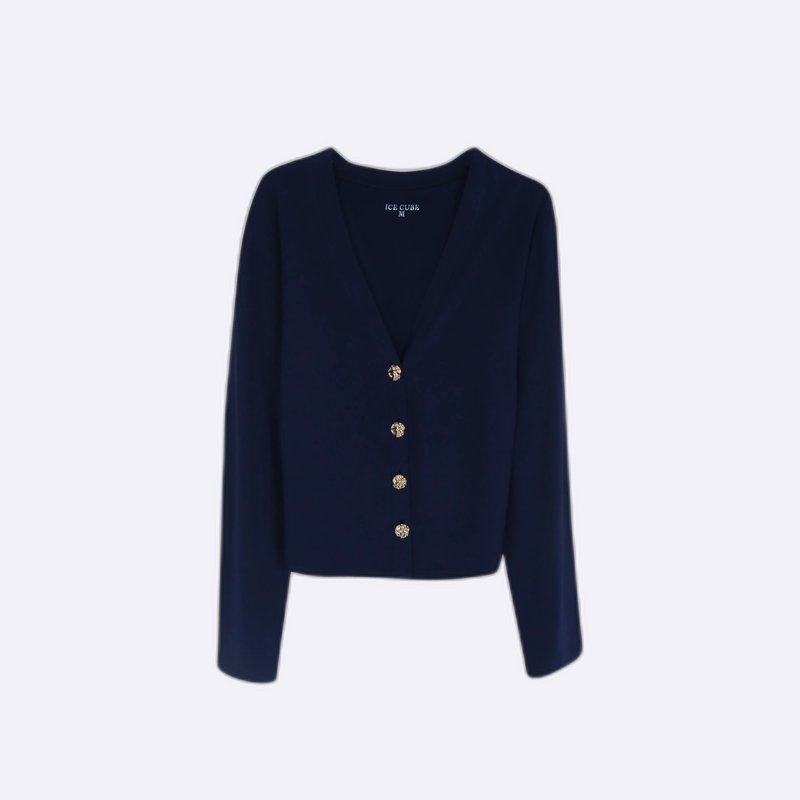 Women’s V-Neck Rayon-Blend Knit Cardigan