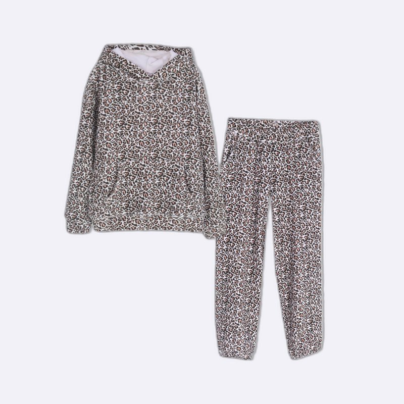 Girls' graphic print set consisting of a hoodie and matching joggers