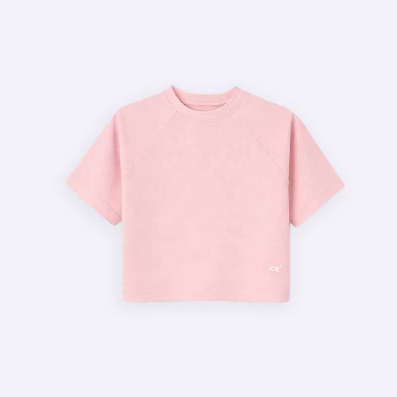 Girls' raglan sleeve cotton square-cut T-shirt