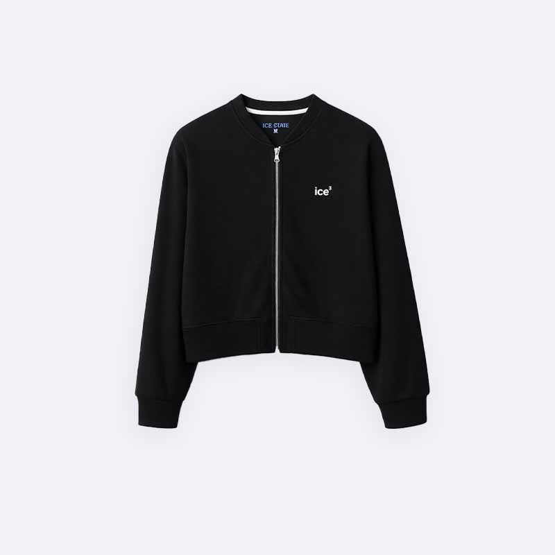 Girls' full-zip knit bomber jacket