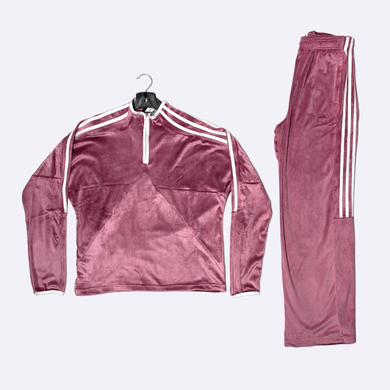 Adidas Women's Velour Quarter-Zip Tracksuit