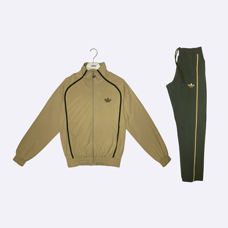 Adidas men's Tracksuit Set - Tan Jacket & Olive Pants
