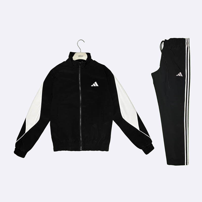 Adidas Inspired Black & White Tracksuit Set