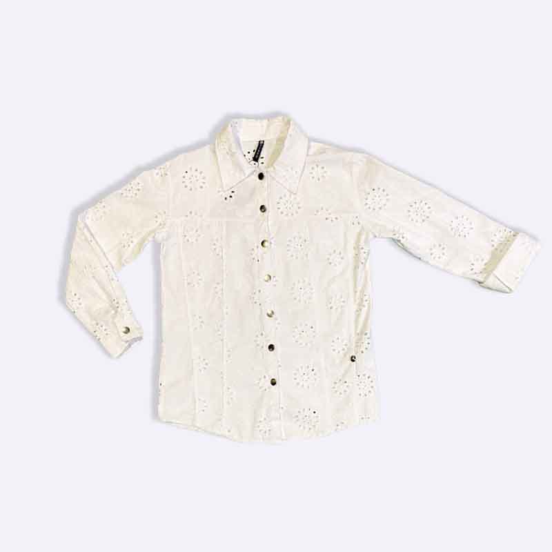 White Embroidered Eyelet Shirt