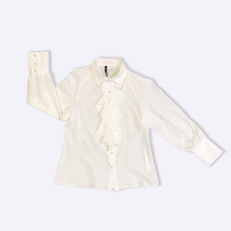 Ruffled collar shirt