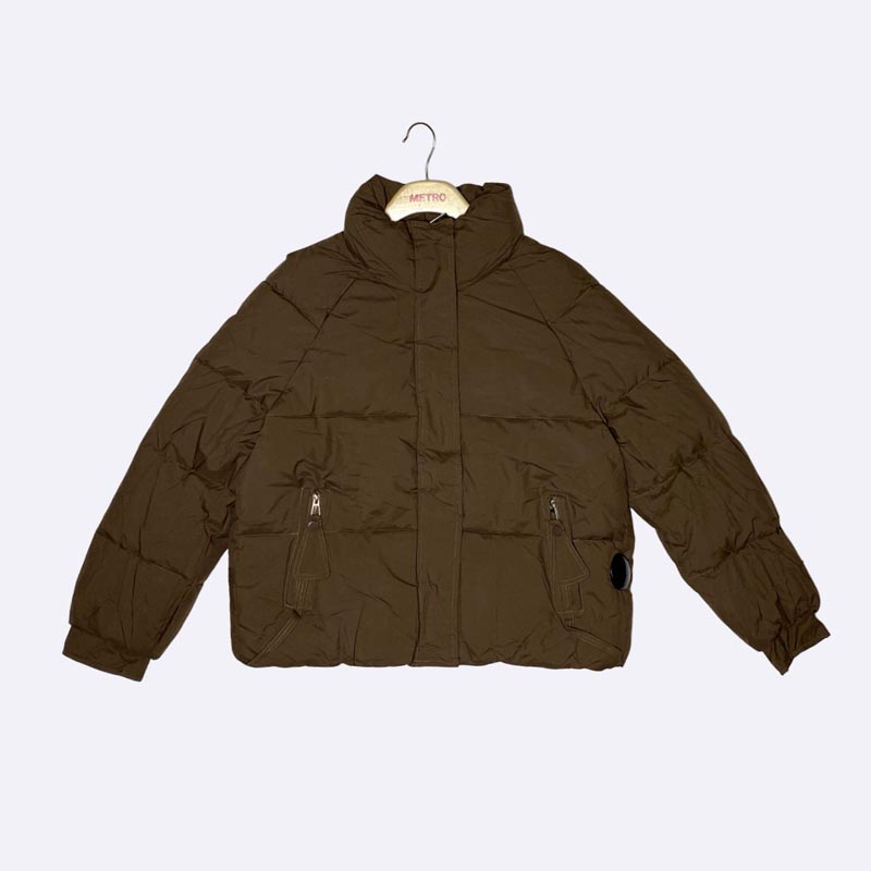 Women's Cropped Puffer Jacket with High Collar