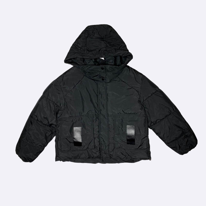 Womens Cropped Hooded Puffer Jacket