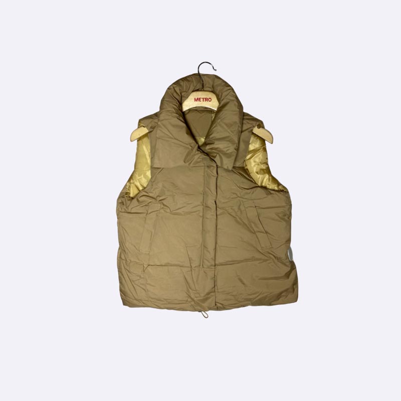 Womens Belted Padded Jacket with Contrast Trim