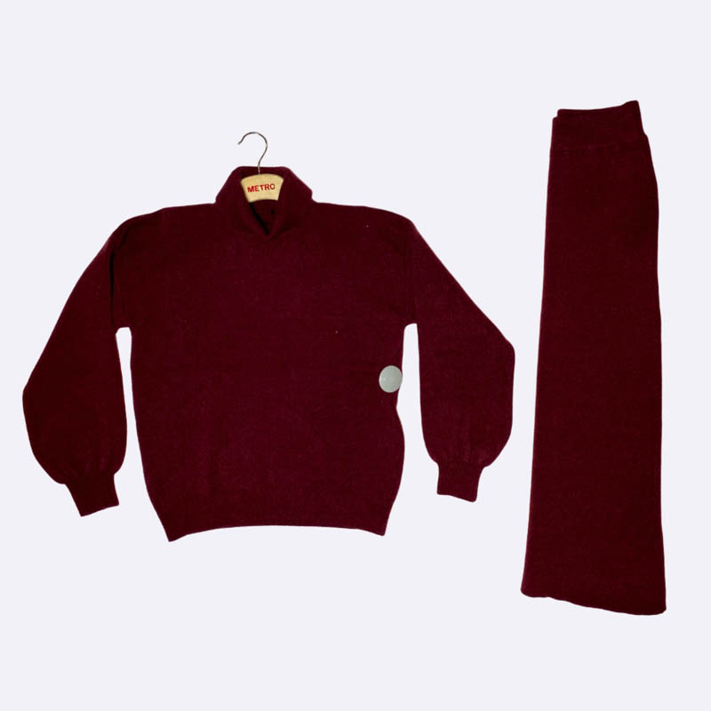 Women's Knit Sweater and Wide Leg Trousers Set