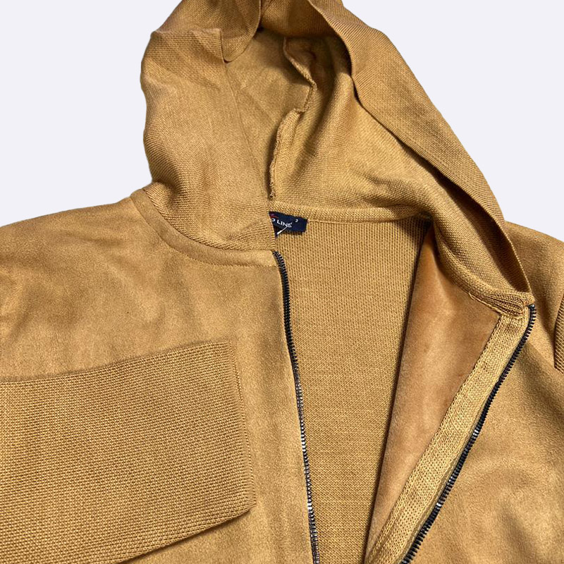 Amber Knit Sleeve Hooded Duster