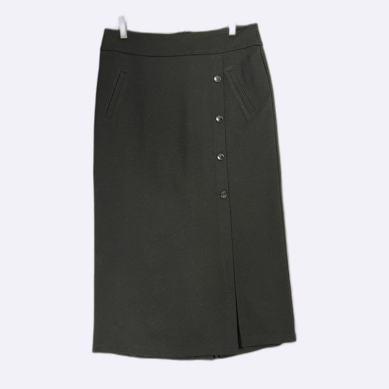 Buttoned Midi Skirt with Pockets