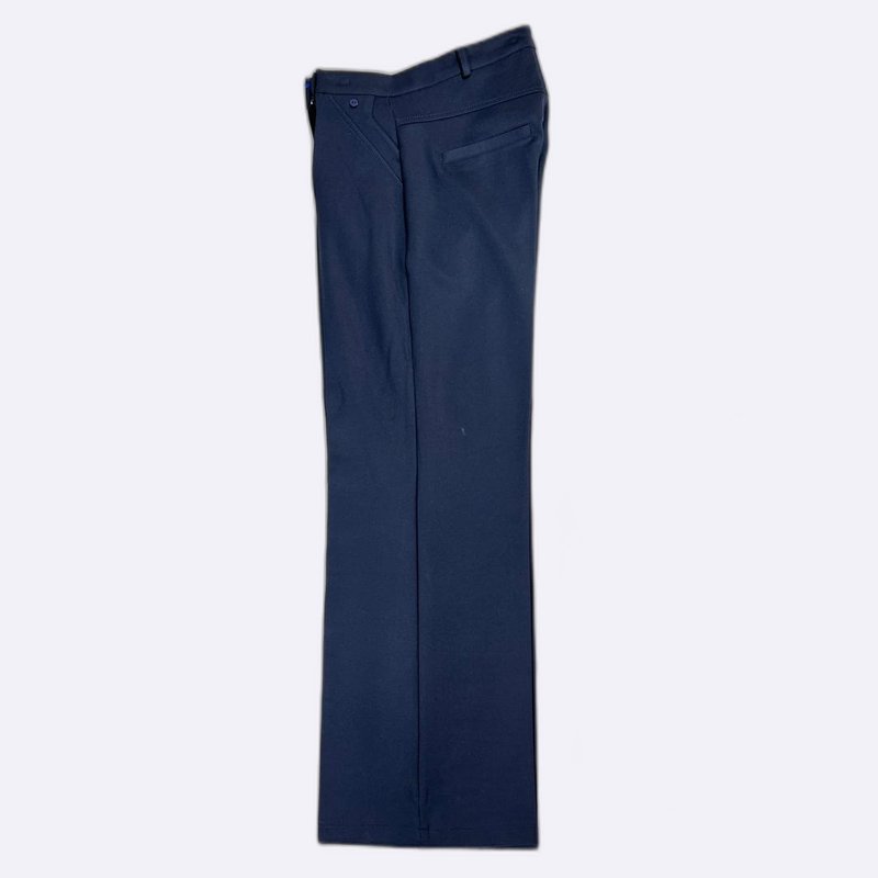 Navy Tailored Wide-Leg Trousers