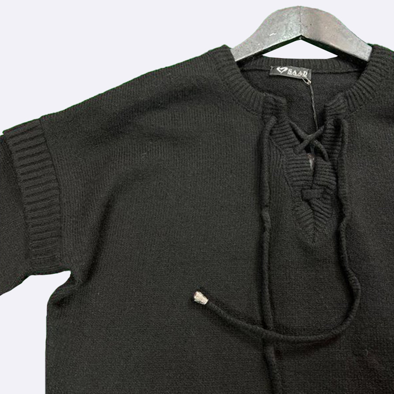 Lace-Up Detail Knit Sweater