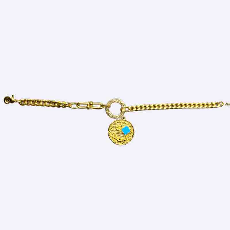 Coin Charm Chain Bracelet