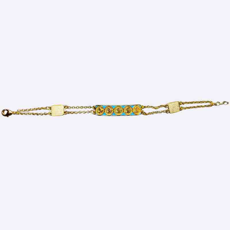 Chain Bracelet with Medallion Bar
