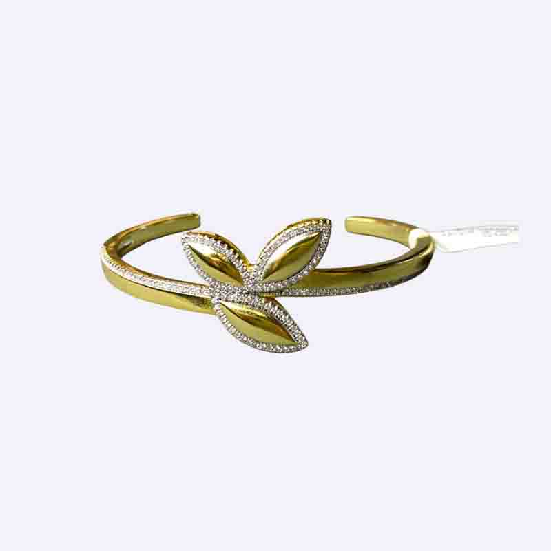 Leaf Motif Open Bangle