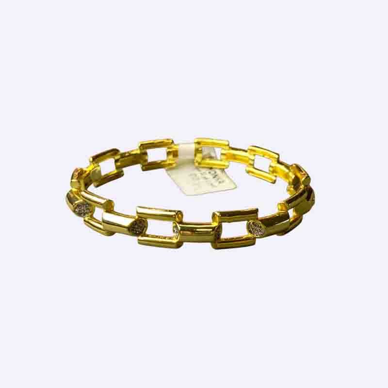 Elongated Link Bracelet with Crystal Accents