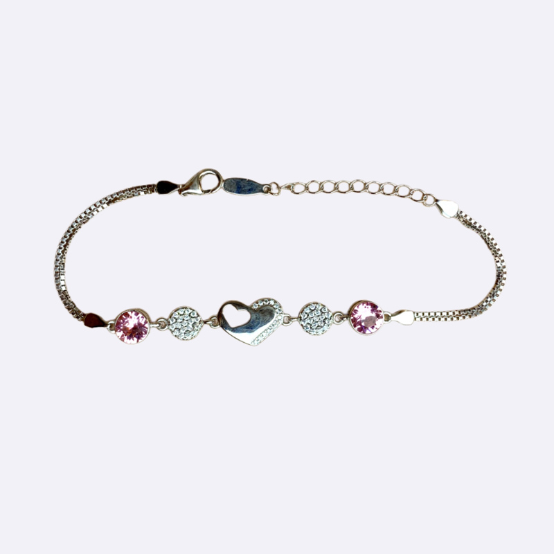 Heart & Gemstone Bracelet