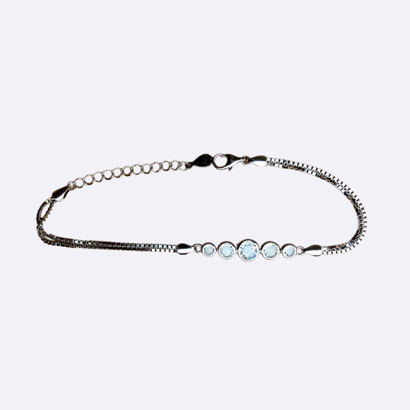 Graduated Stone Chain Bracelet