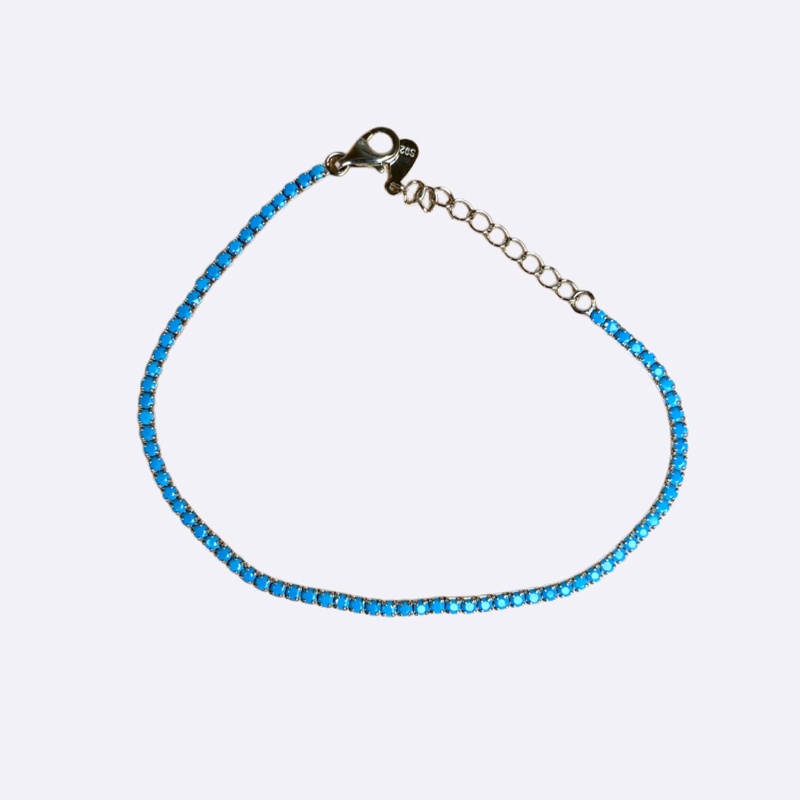 Sterling Silver Turquoise Tennis Bracelet