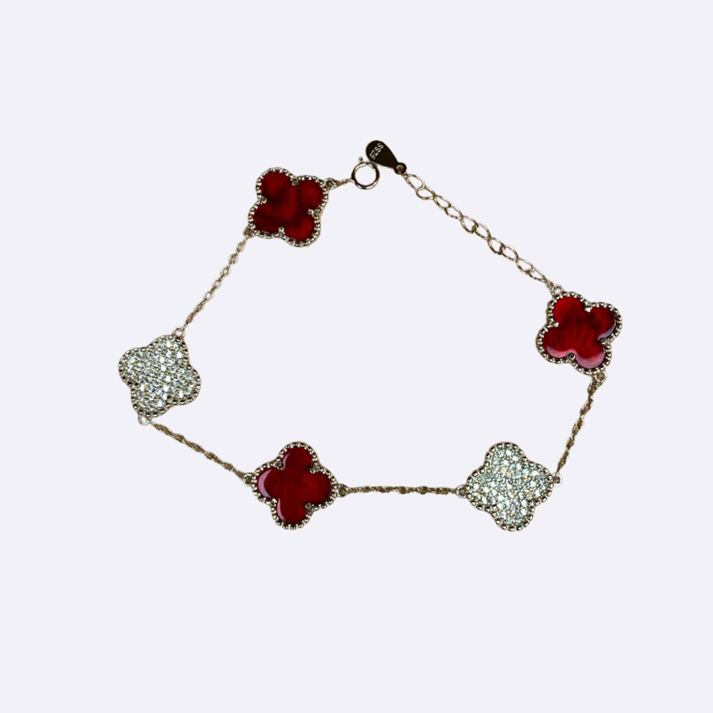 Alternating Clover Charm Link Bracelet