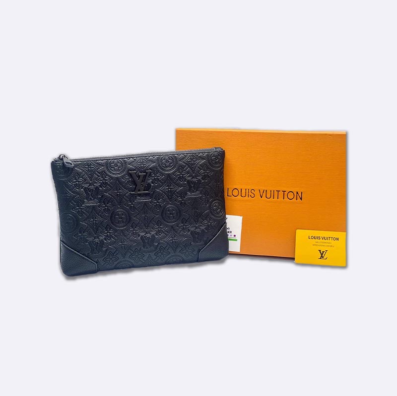 Louis Vuitton Embossed Black Clutch