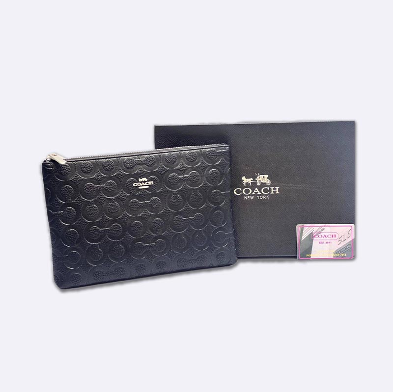 Coach Embossed Leather Clutch