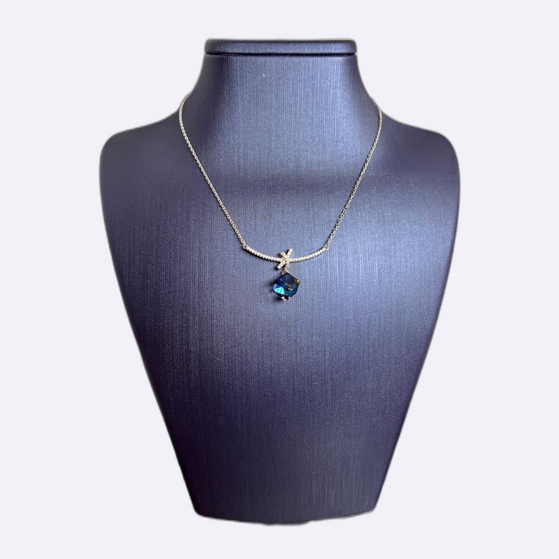 Celestial Blue Crystal Pendant Necklace