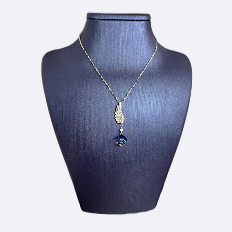 Angel Wing Crystal Pendant Necklace