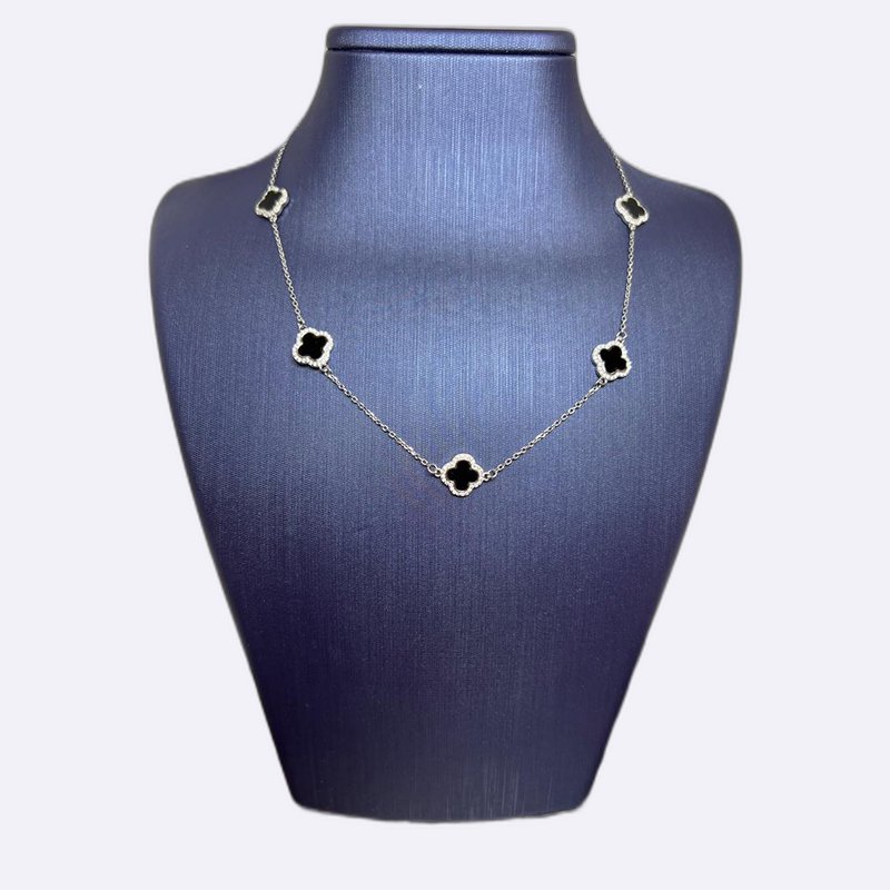 Lucky Clover Necklace with Crystal Accents