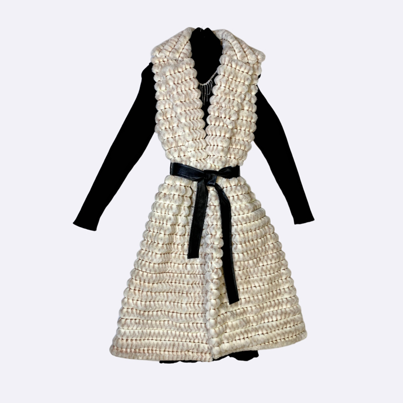 Faux Fur Textured Long Vest